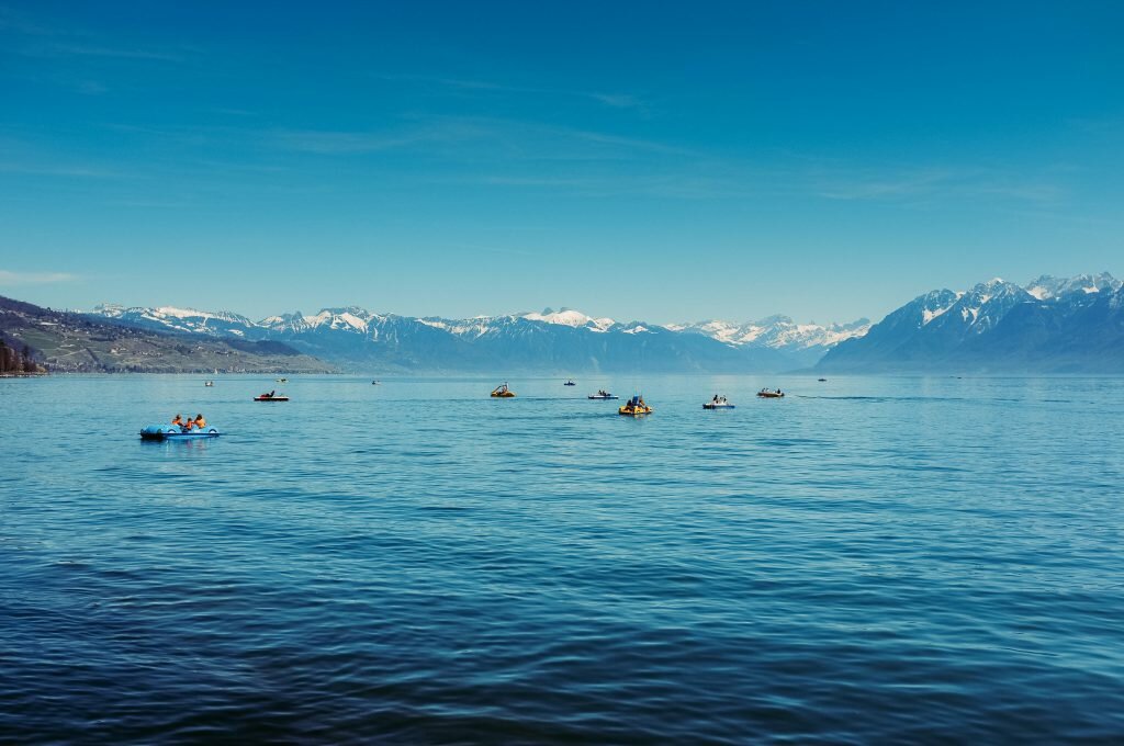 The olympic capital Lausanne at the Lake of Geneva is very idyllic in summer