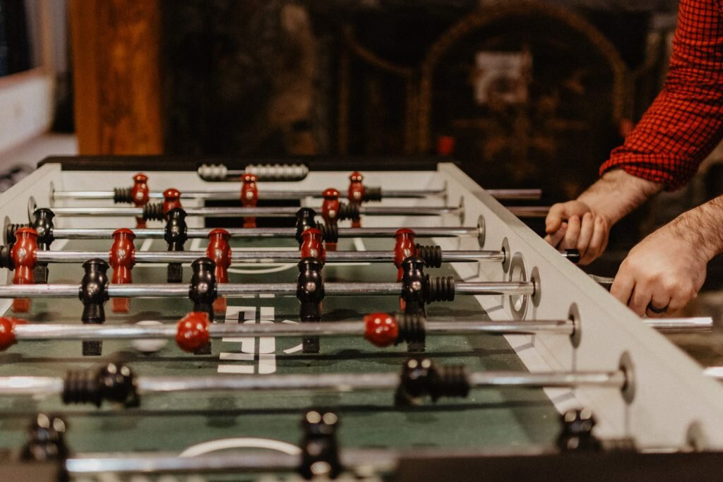 Table football in Swiss German is Töggelichaschte.... as simple as that!